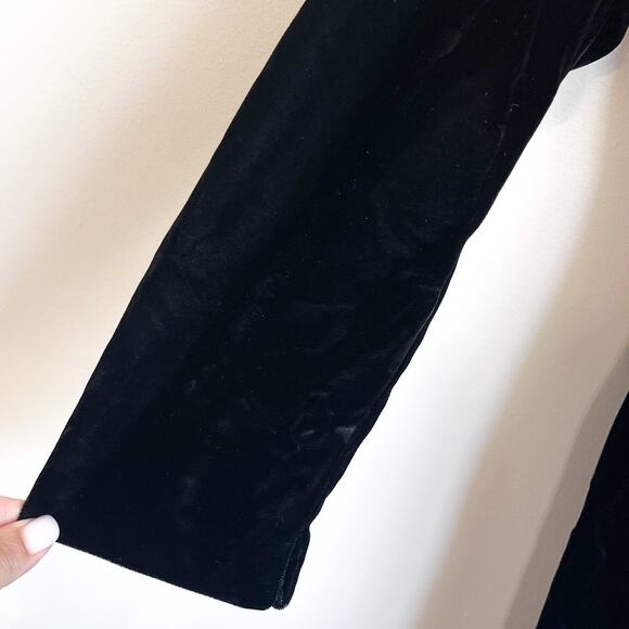Vintage Victorian Velvet Opera Evening Regency Coat Size S Black Glam Gothic Emo - Picture 7 of 14